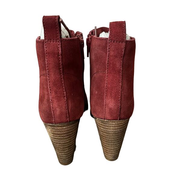 Diba Womens Blake Leather Suede Lace Up Wedge Booties Size 8.5 Burgandy Red NWOB - Picture 5 of 12